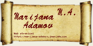 Marijana Adamov vizit kartica